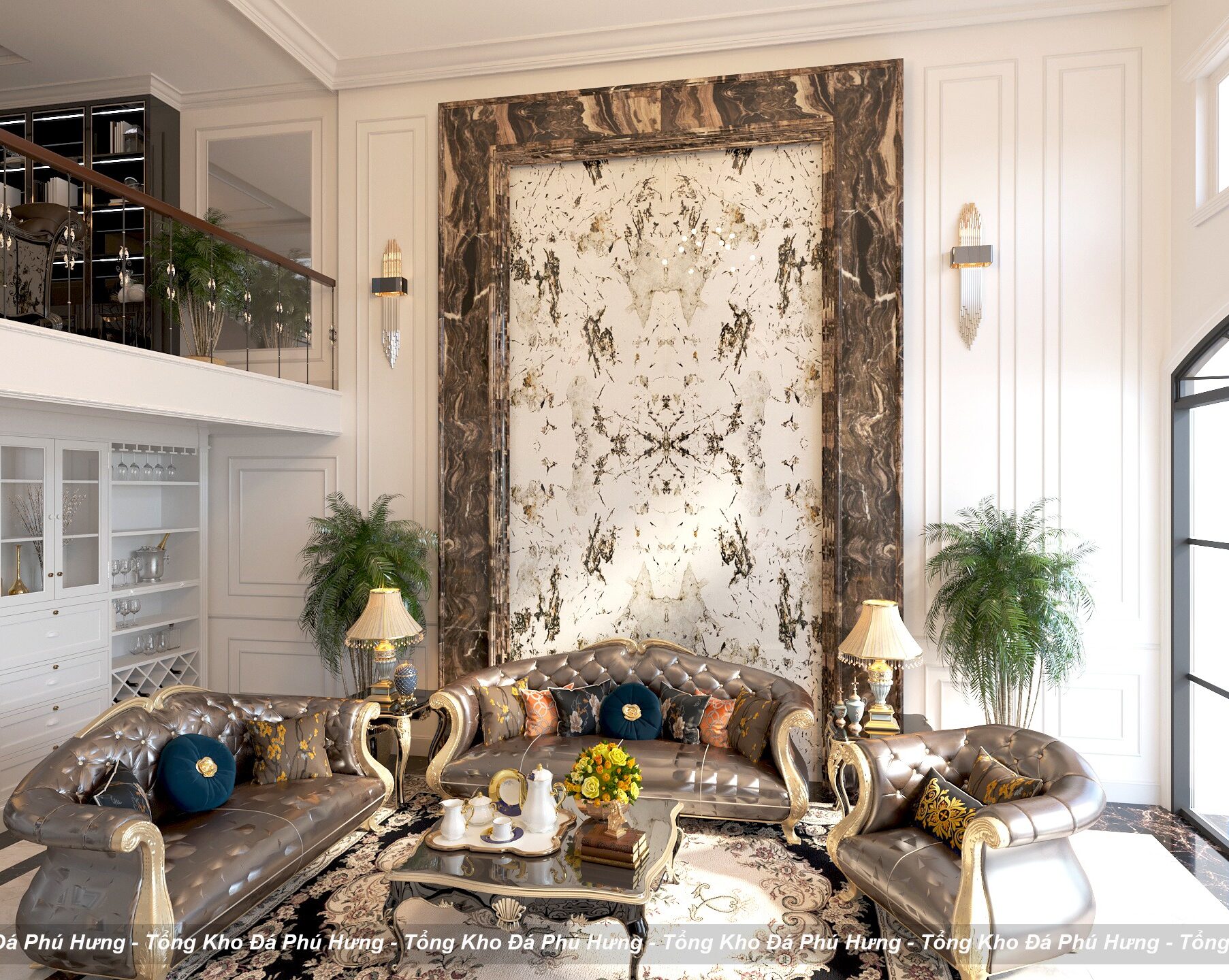 Tranh đá tự nhiên đối xứng