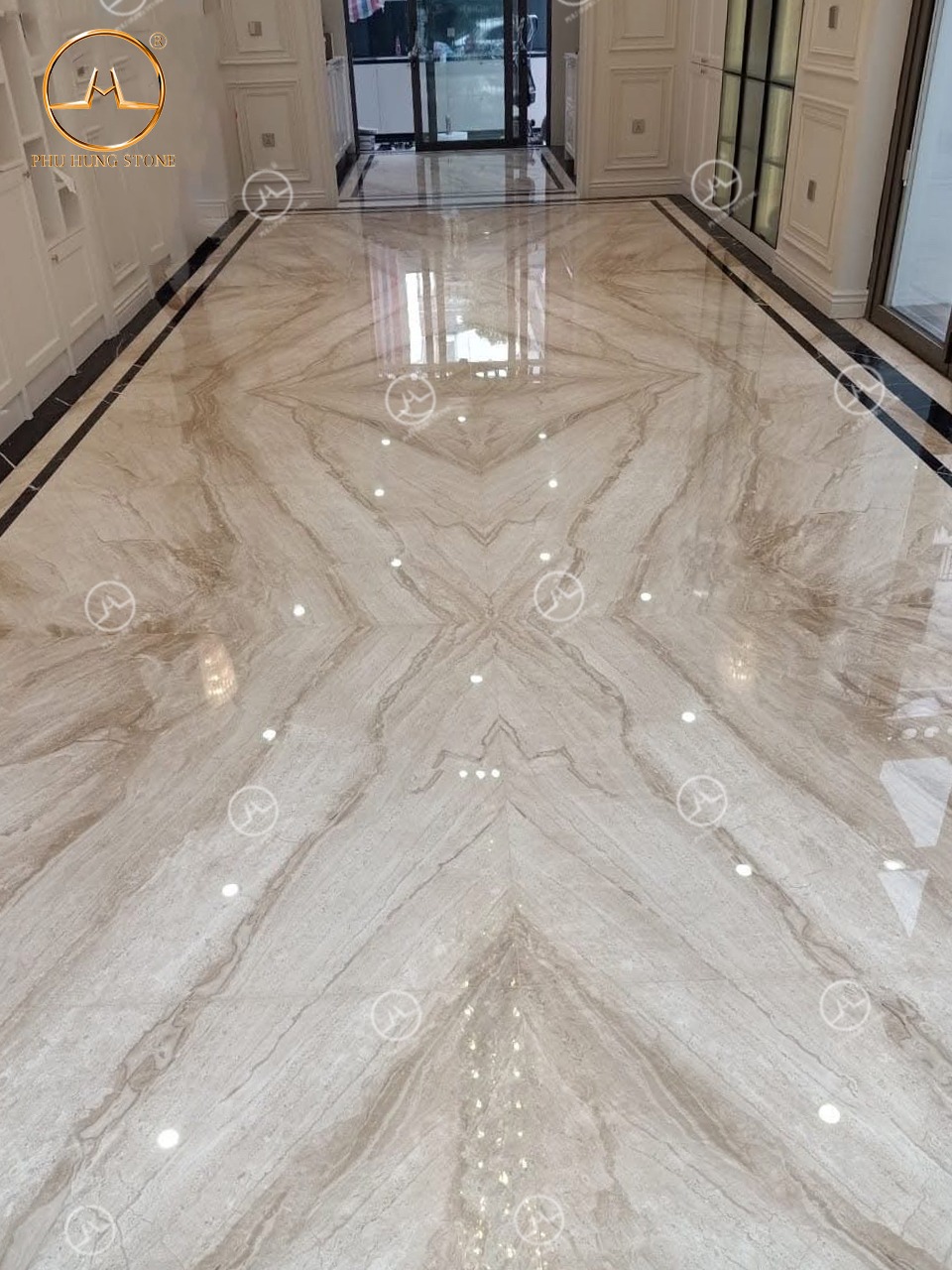 Hình ảnh Đá lát sàn lát nền đá marble vân gỗ đẹp sang