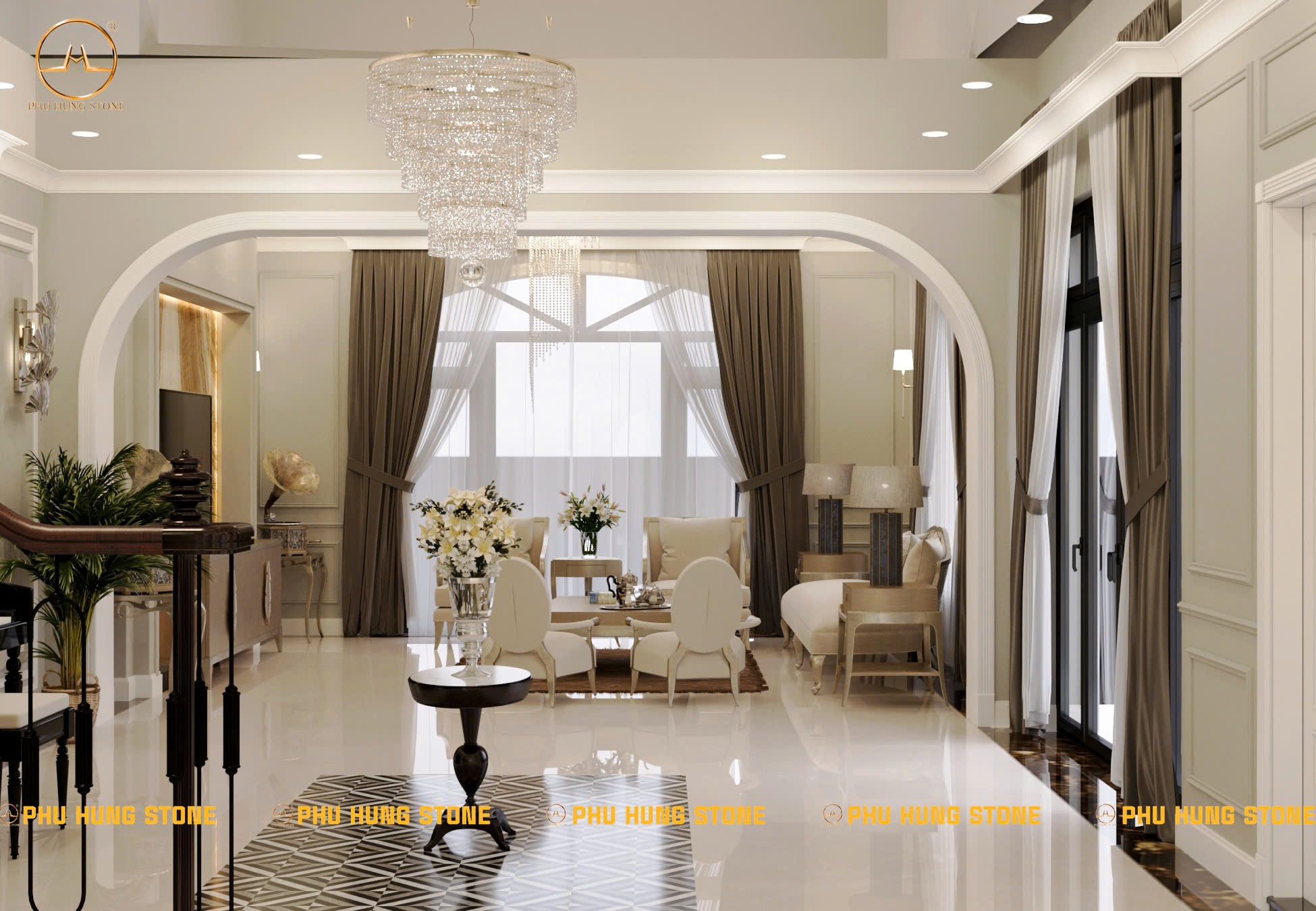 Hình ảnh Đá lát sàn lát nền marble tự nhiên Kem Ngọc Lan