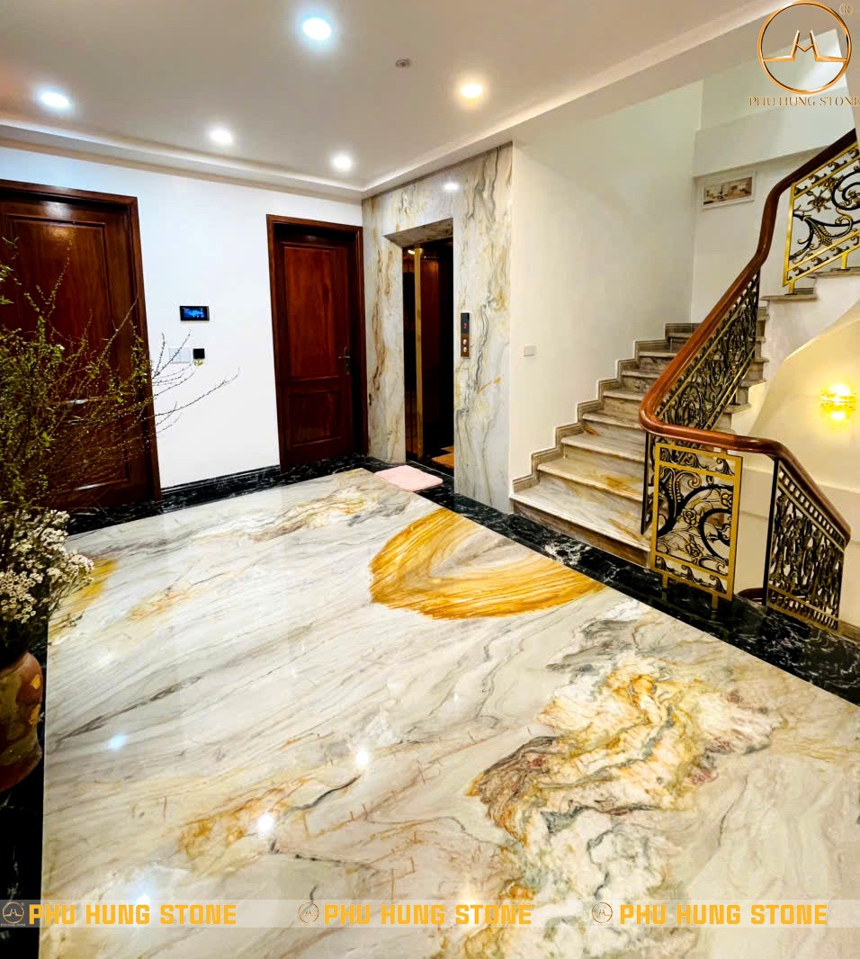 Hình ảnh Đá Quartz Macaubas lát sàn lát nền đẹp sang