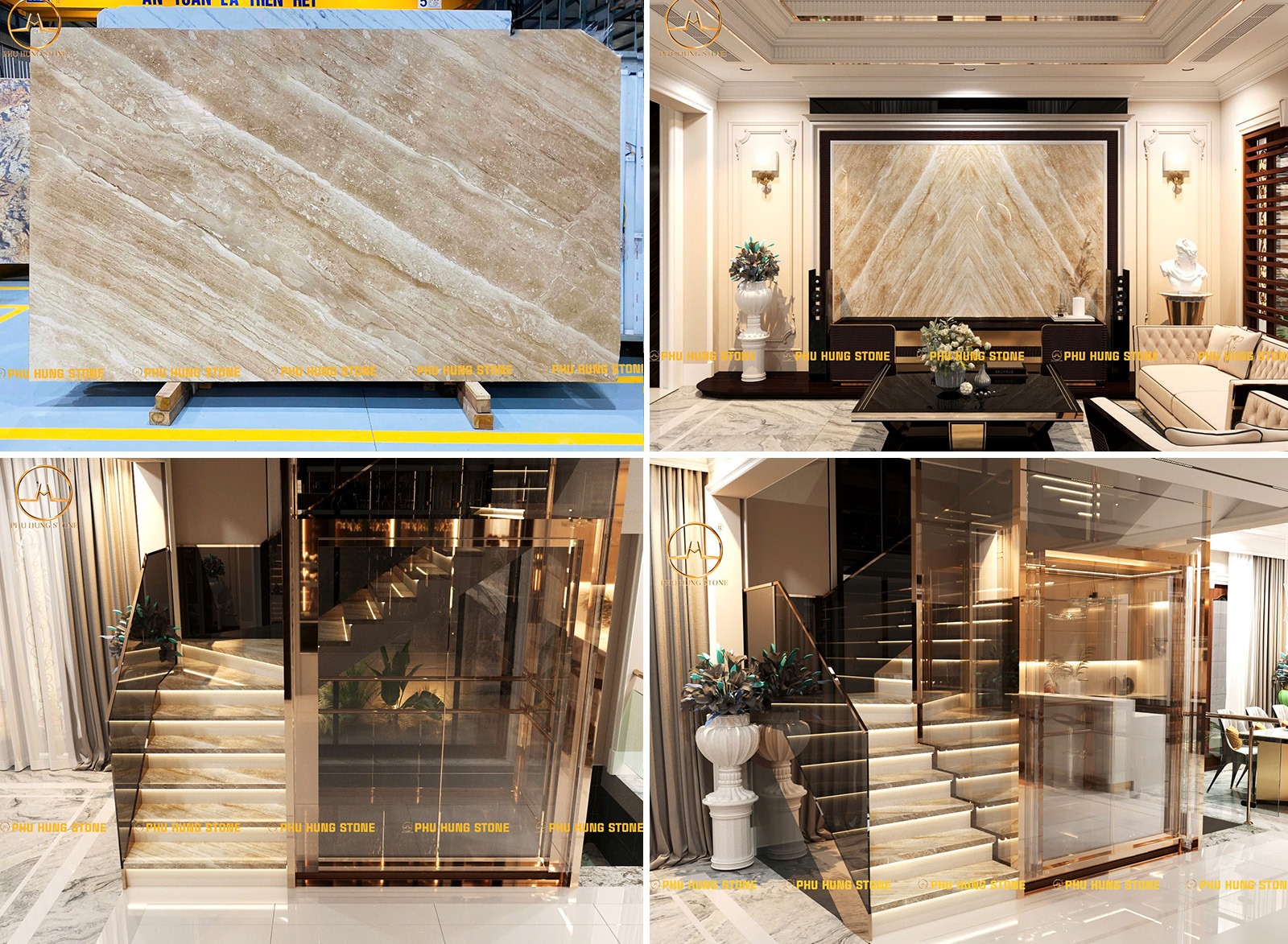 Hình ảnh mẫu đá marble vân gỗ cho thiết kế nhà tân cổ điển