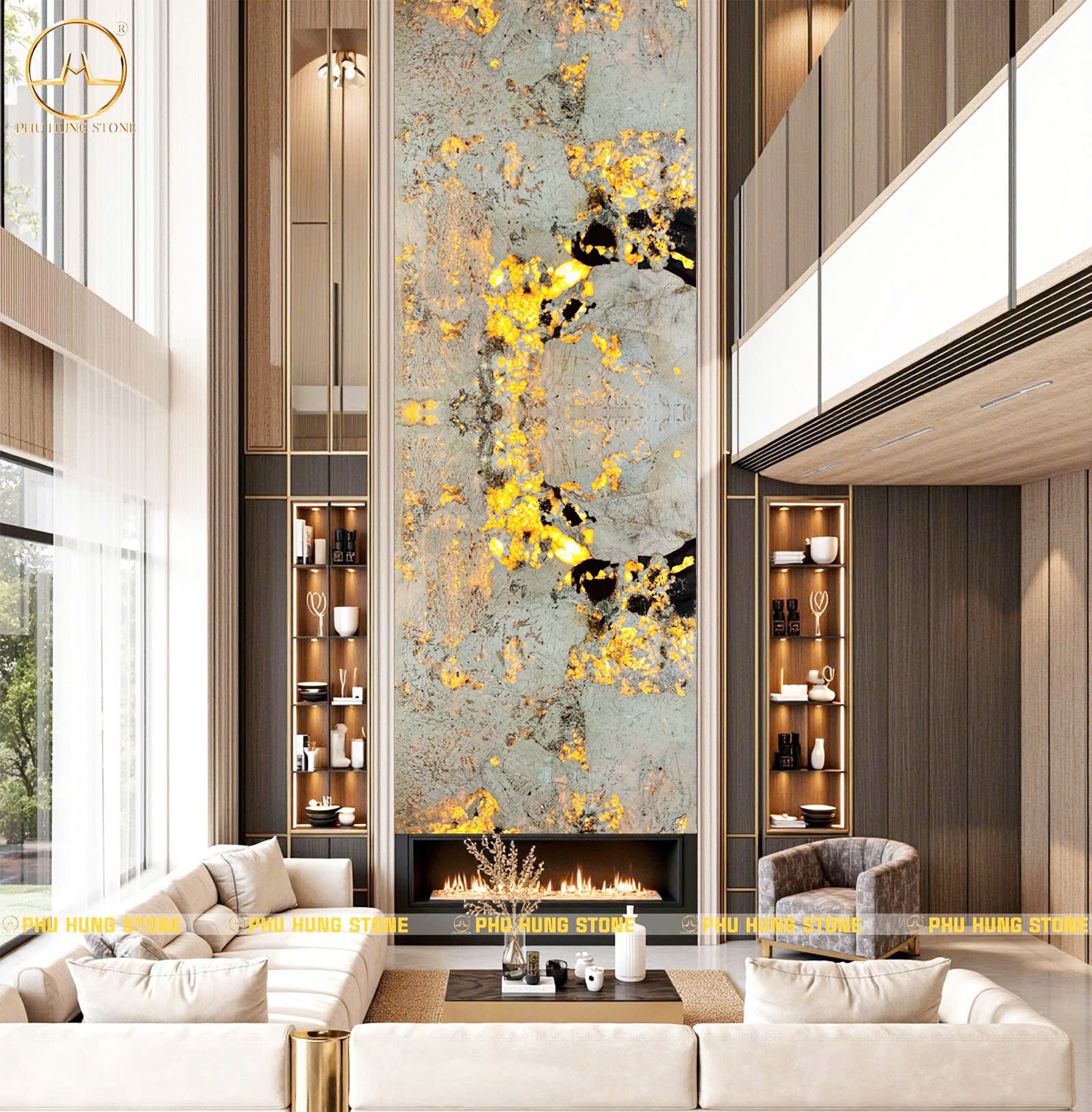 Hình ảnh Granite Alpinus White 6 ghép thông tầng 2 tấm