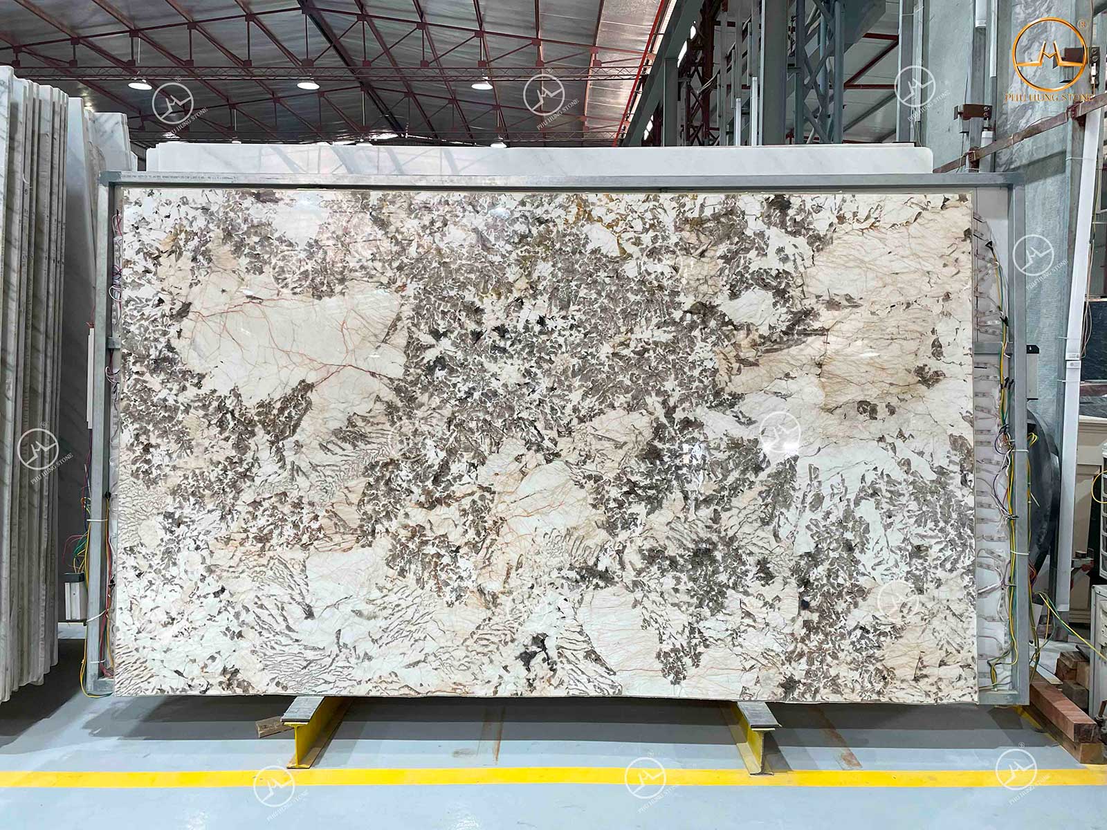 Hình ảnh Mẫu đá granite Alpinus màu trắng vân đen