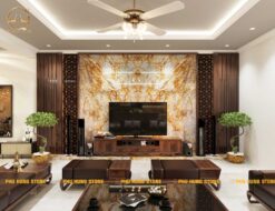 Hình ảnh Mẫu granite Jespar Gold ghép tranh đối xứng