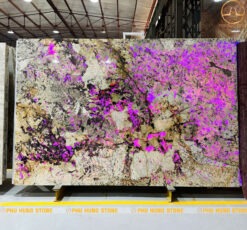 Hình ảnh Mẫu đá Granite Lông Công Xanh 2 tone màu tím nhạt