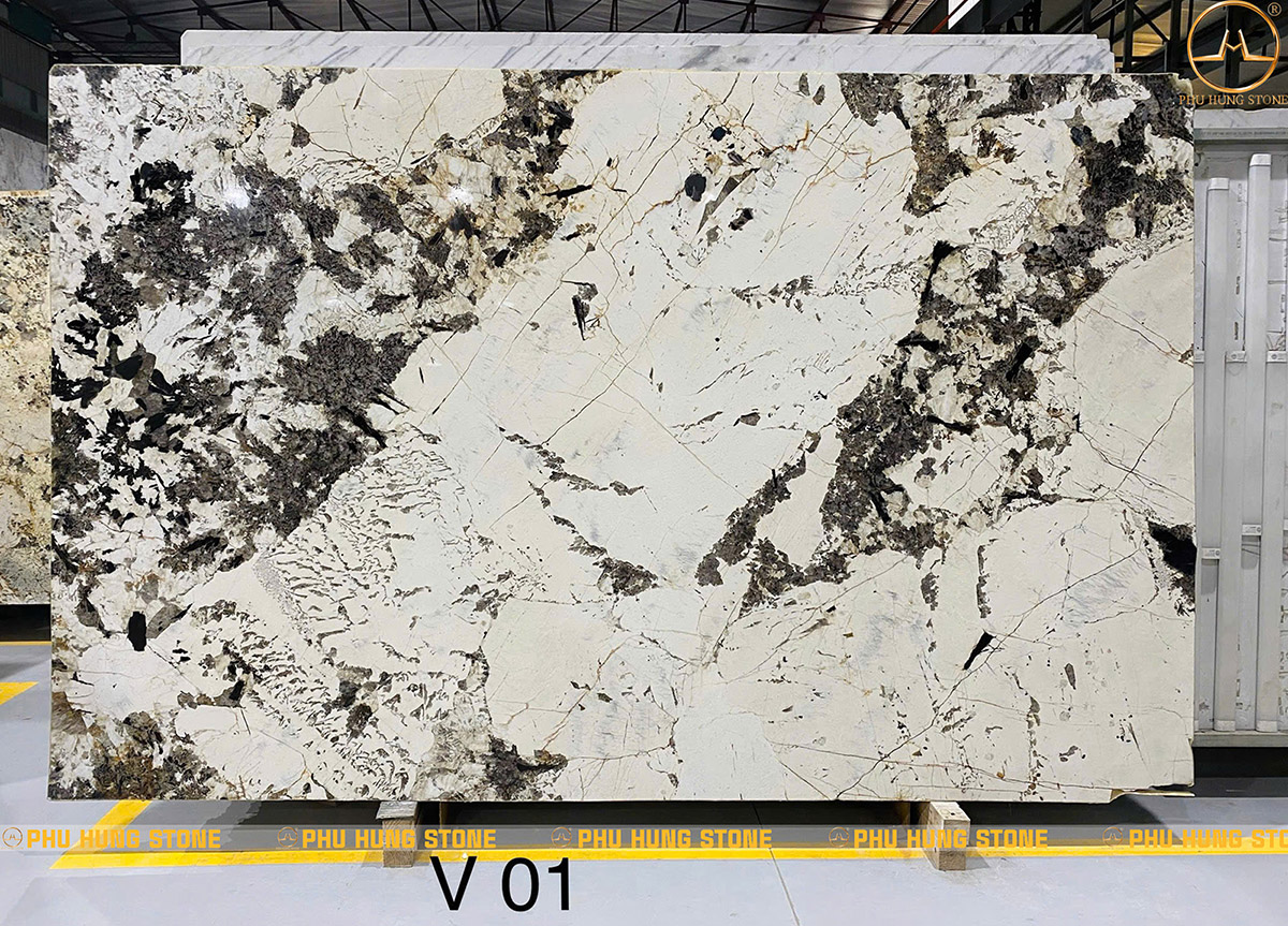 Hình ảnh Mẫu Đá Granite Swiss Alps 03 chụp thực tế khi chưa xuyên sáng