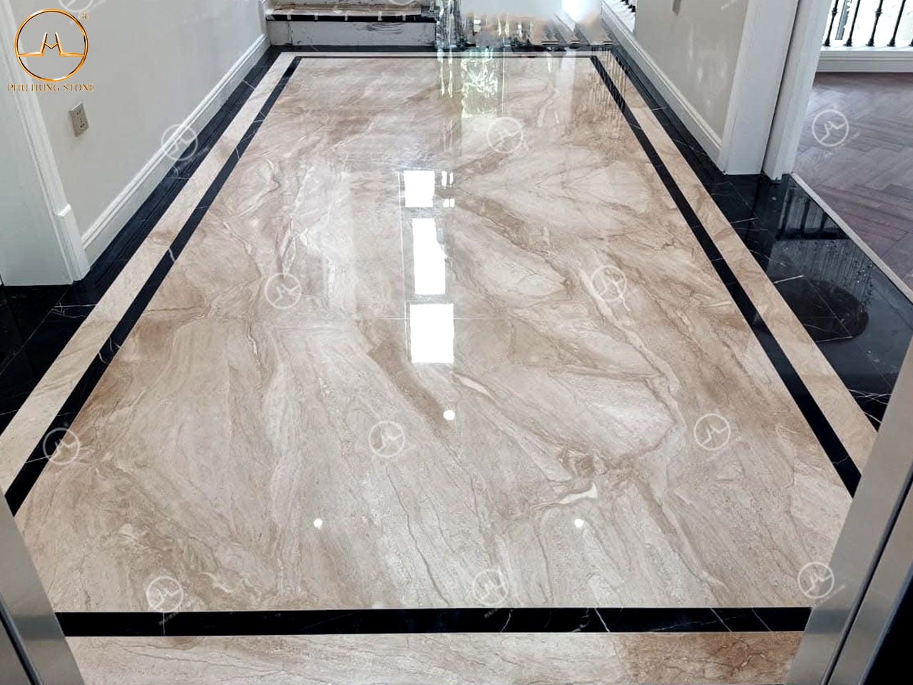 Hình ảnh Mẫu đá marble vân gỗ lát sàn lát nền đẹp sang
