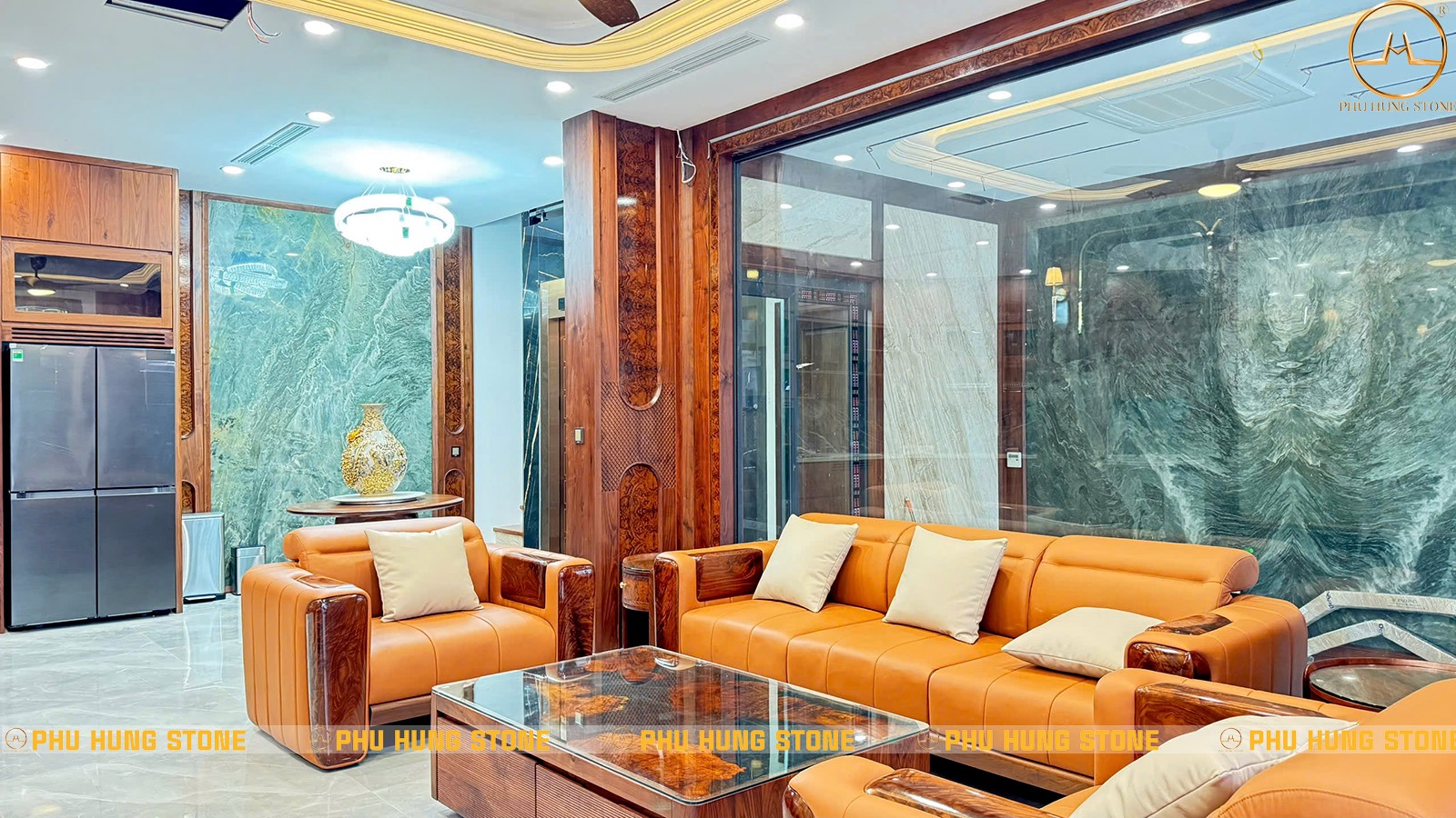 Hình ảnh Mẫu tranh đá đẹp sang trọng cho phòng khách biệt thự