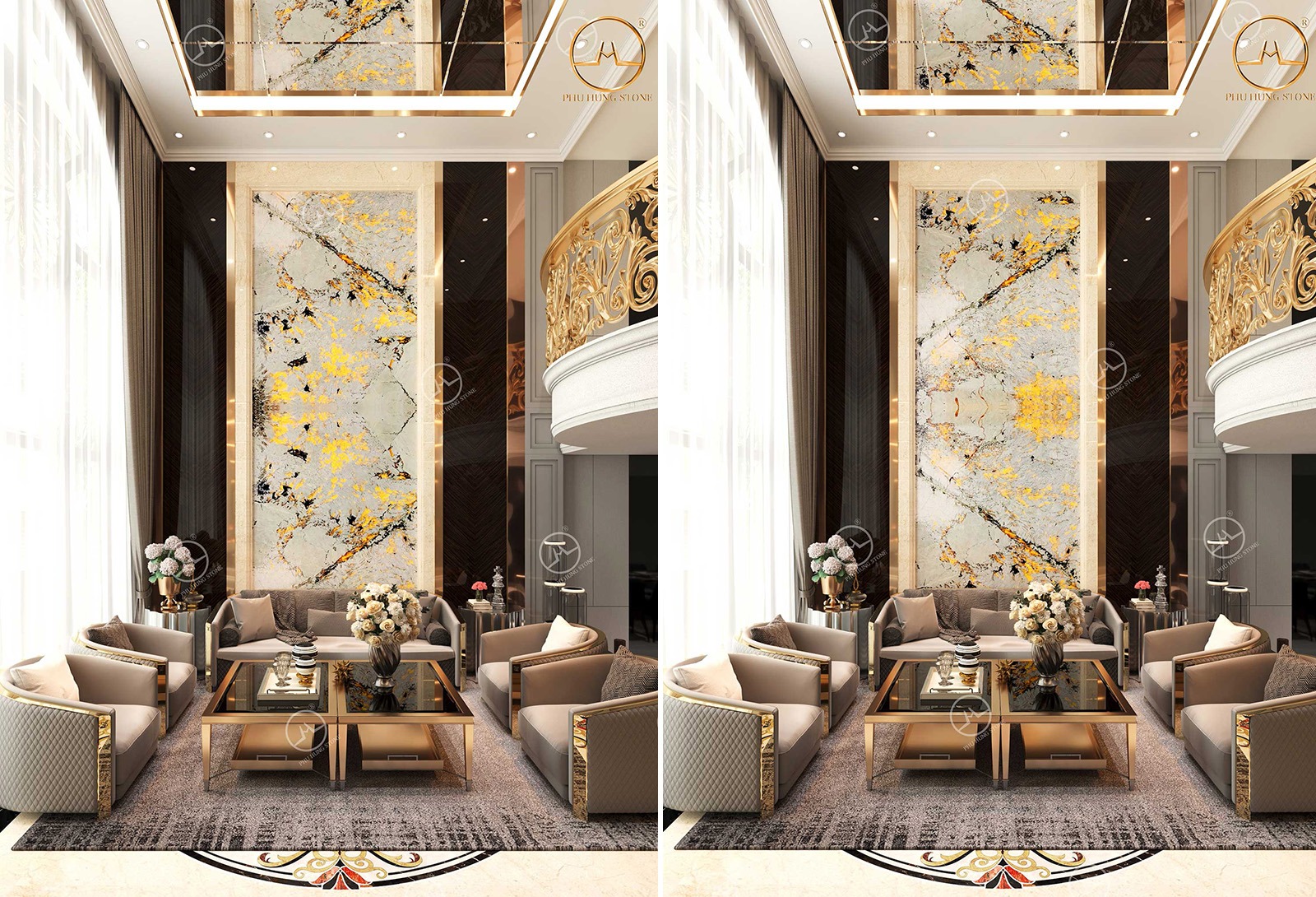 Hình ảnh Mẫu tranh đá thông tầng granite Maverlous White