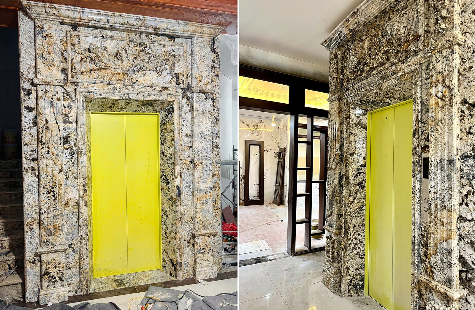 Hình ảnh Thi công đá Equinox ốp thang máy - CT Anh Sơn Từ Liêm