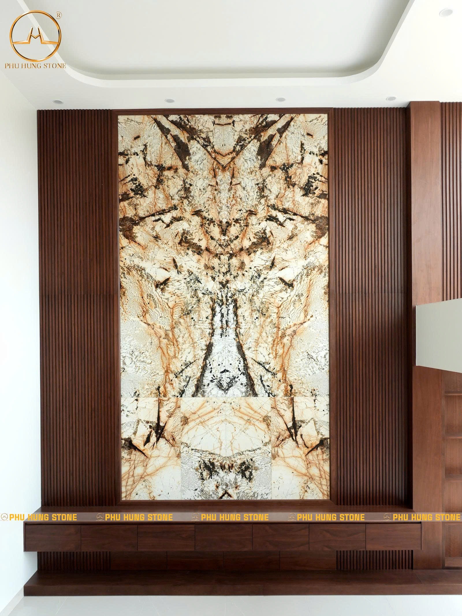 Hình ảnh Tranh đá Granite Blanc du Blanc cho biệt thự sang