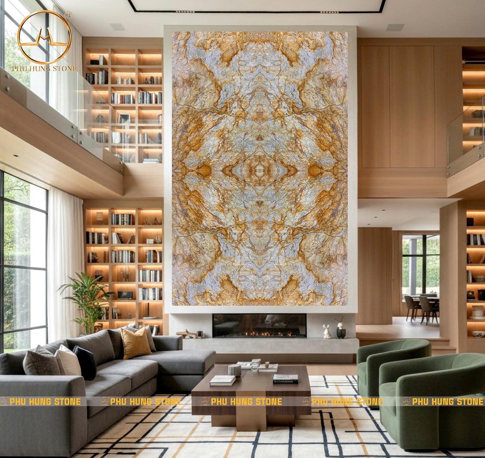 Hình ảnh Tranh đá thông tầng granite Jespar Gold