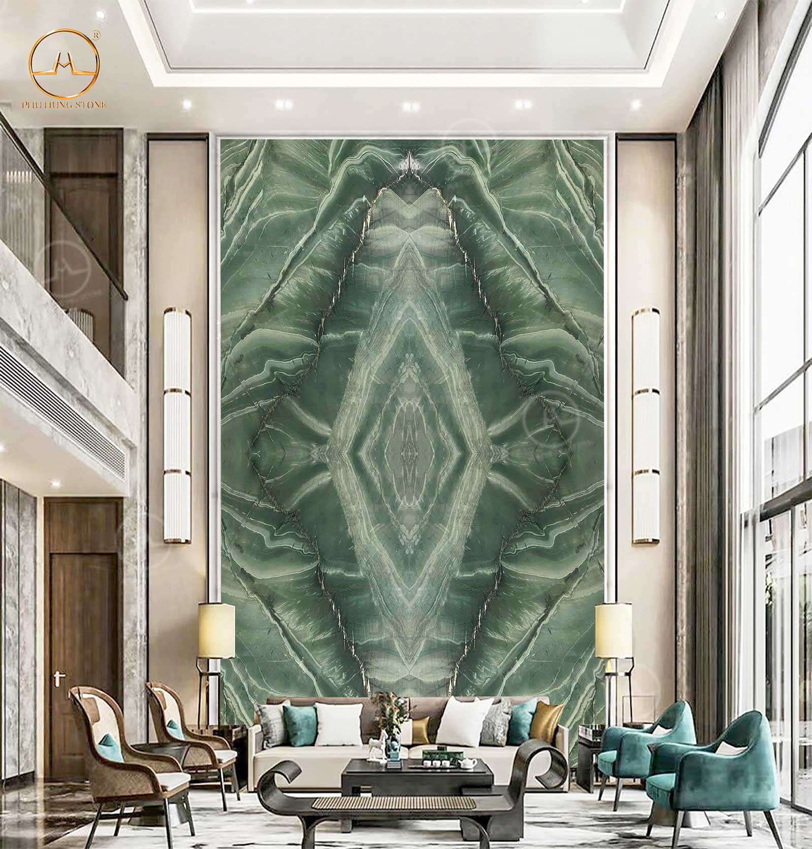 Hình ảnh Tranh đá thông tầng Tropical Green đẹp
