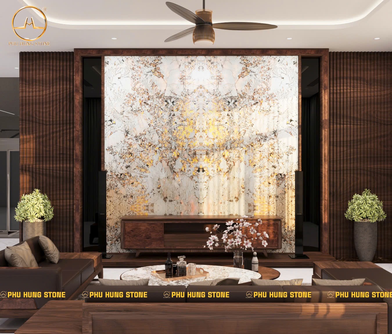 Hình ảnh Tranh đá xuyên sáng Granite Alpinus White