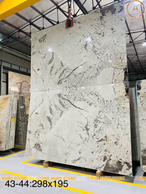 Hình ảnh Tranh đối xứng 2 tấm Granite Picasso White