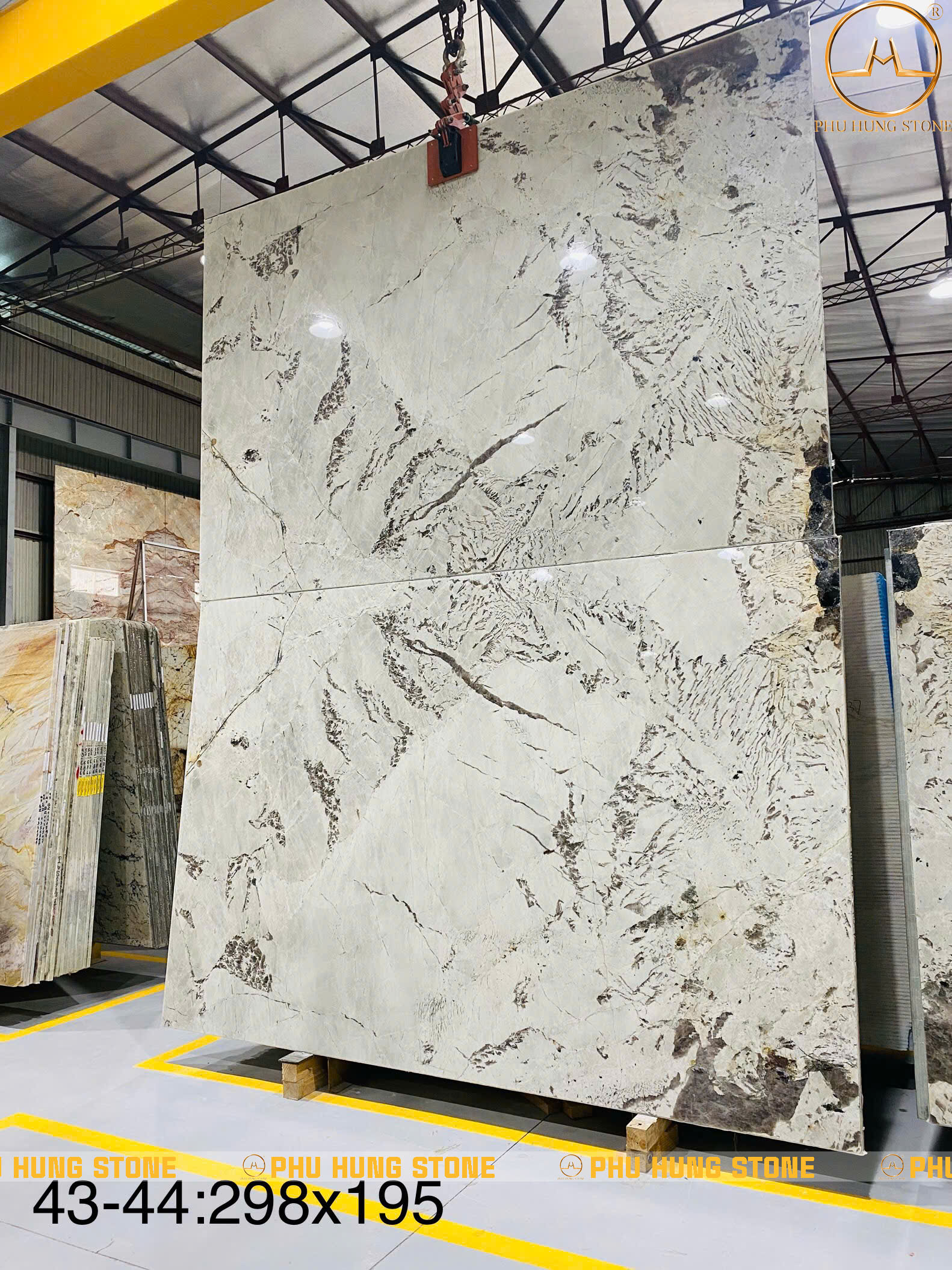 Hình ảnh Tranh đối xứng 2 tấm Granite Picasso White