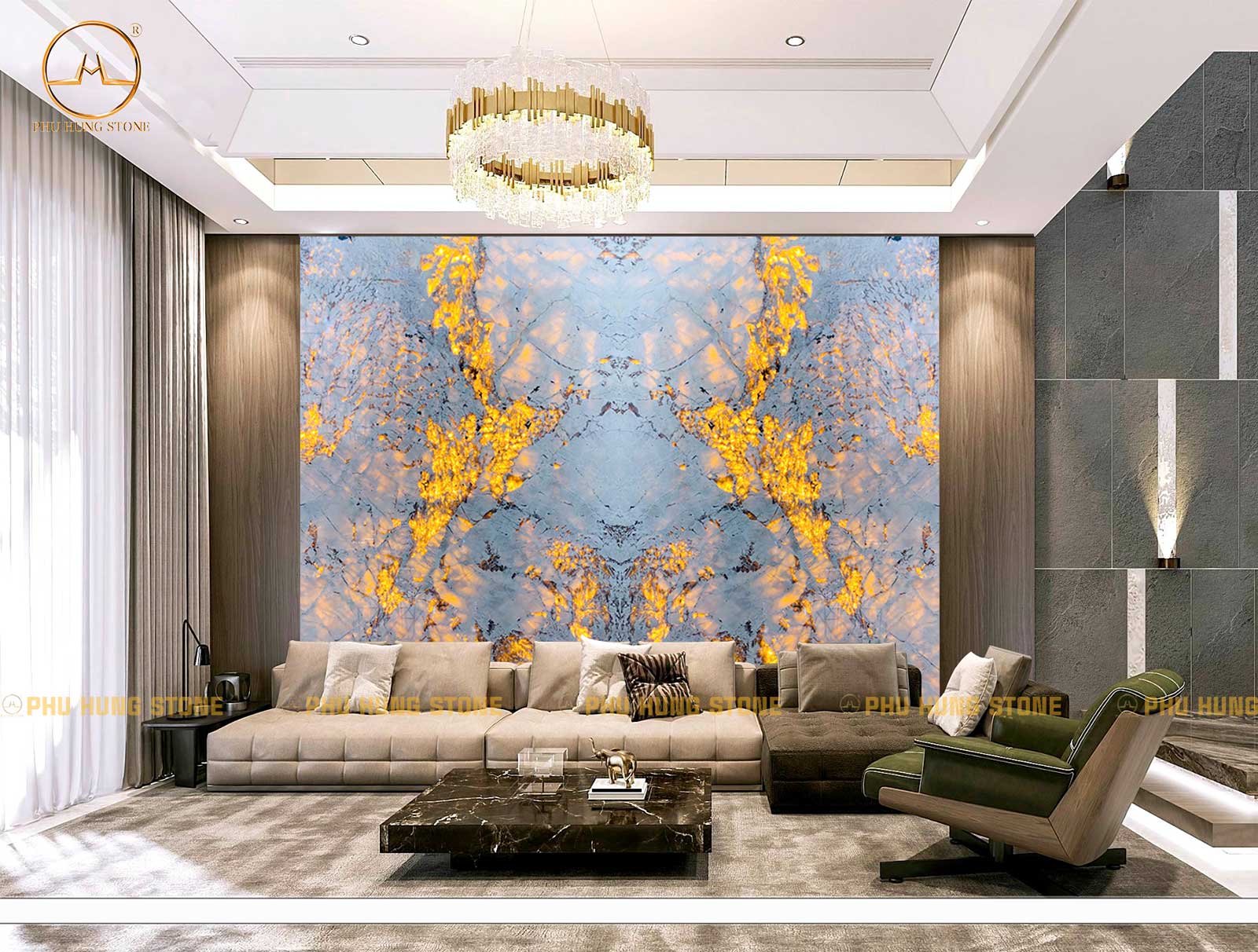 Hình ảnh Tranh đối xứng Alabaster xuyên sáng