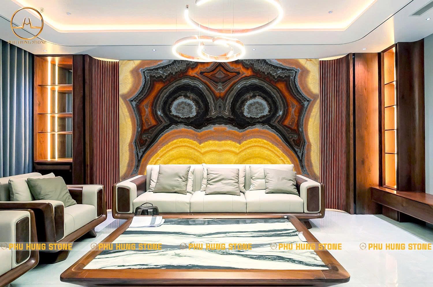 Hình ảnh Tranh Onyx cổ điển xuyên sáng đẹp sang
