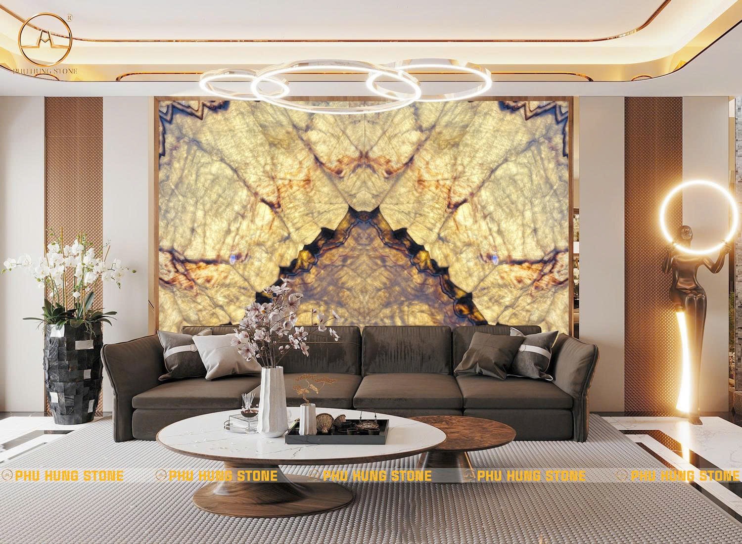 Hình ảnh Tranh Onyx trắng xuyên sáng đẹp