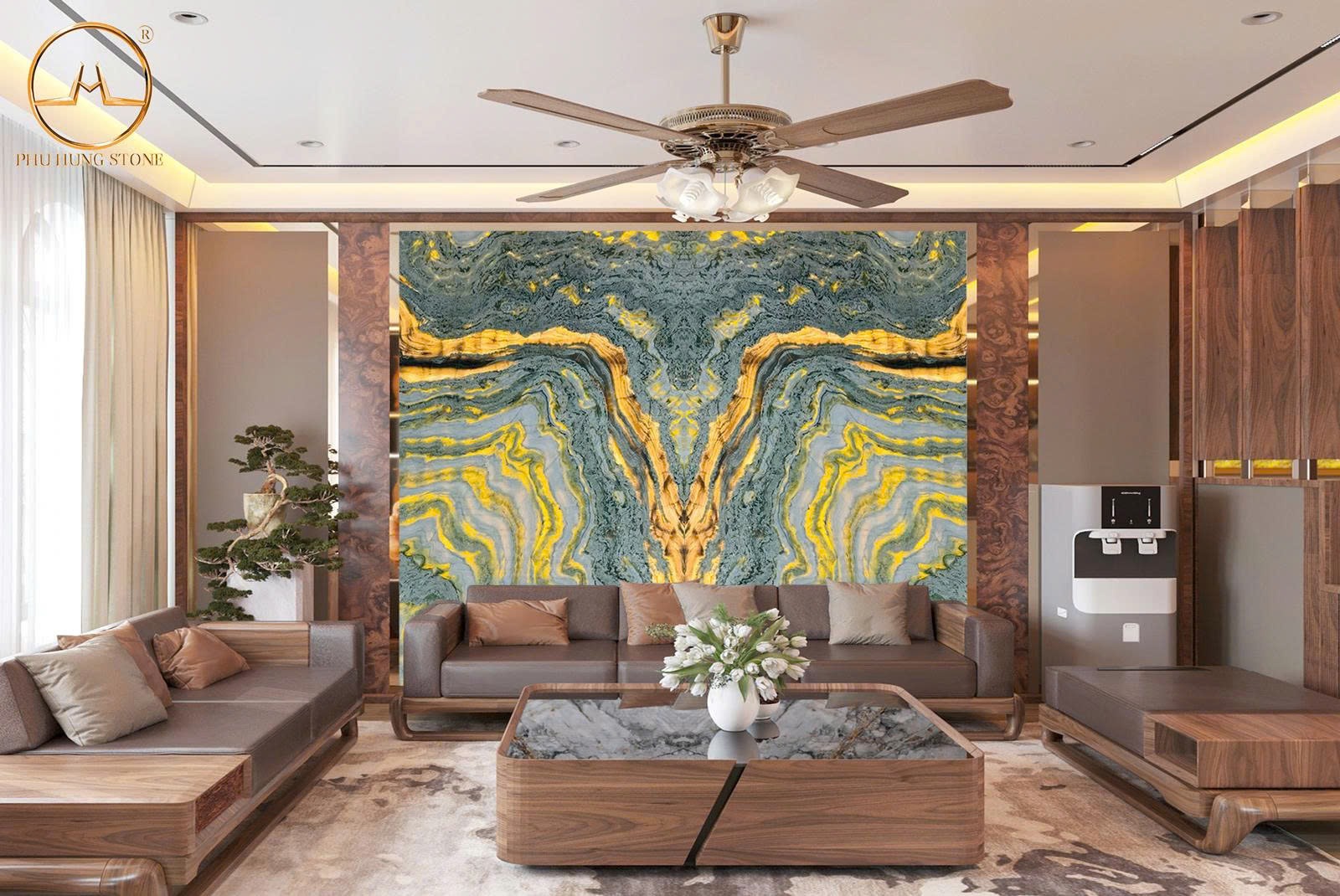 Hình ảnh Tranh Onyx xuyên sáng Hymalaya Blue