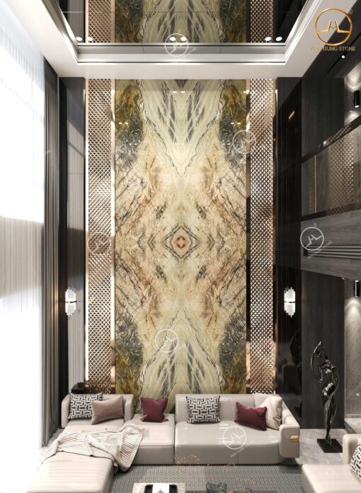 Hình ảnh Tranh Quartz Paradise thông tầng đối vân