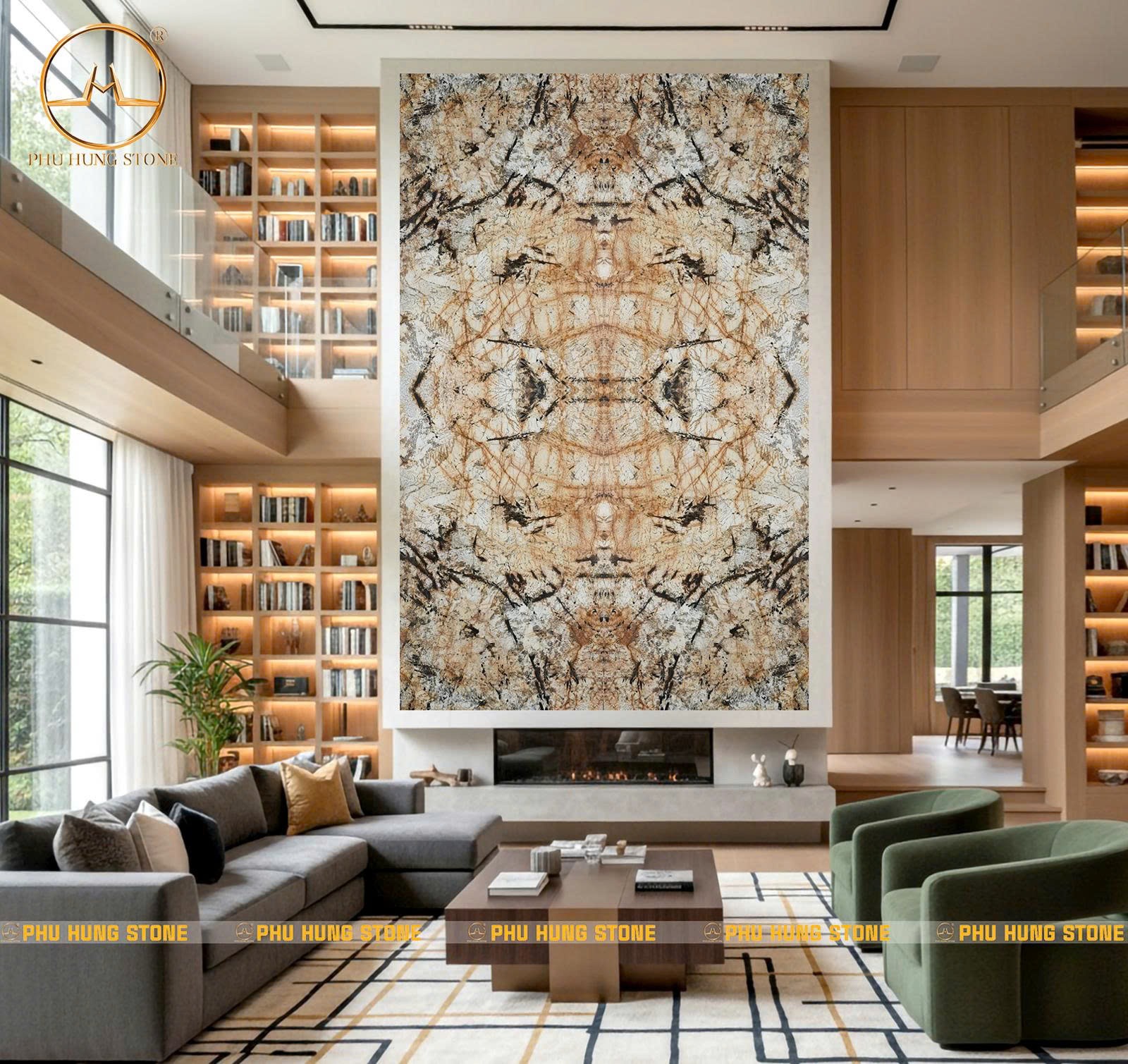 Hình ảnh Tranh thông tầng granite Blanc de Blanc