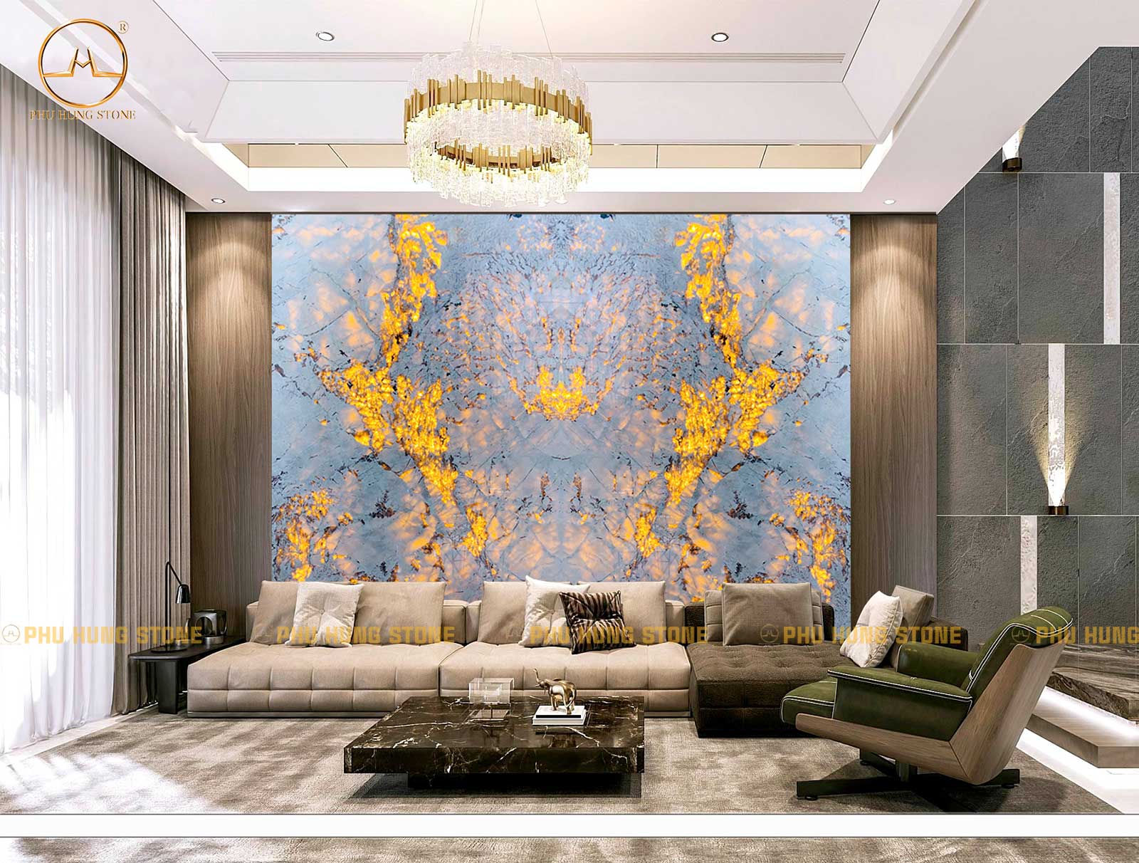 Hình ảnh Tranh xuyên sáng Alabaster đối vân đẹp