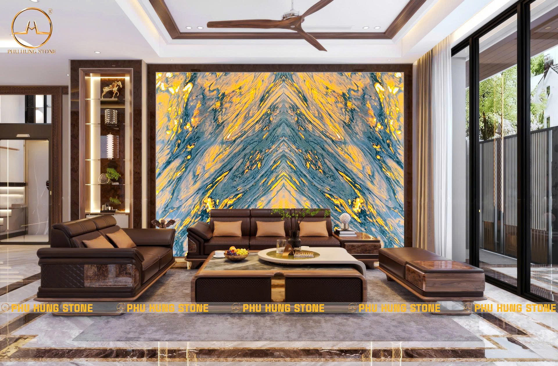 Hình ảnh Tranh xuyên sáng Granite Milano trang trí đẹp